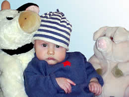 Striped Knitted Cotton Hat for Babies, Infants, Toddlers and Children