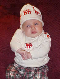 baby in reindeer sweater